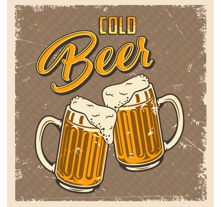 Sottobicchieri birra boccali di birra schiumosi - TenStickers