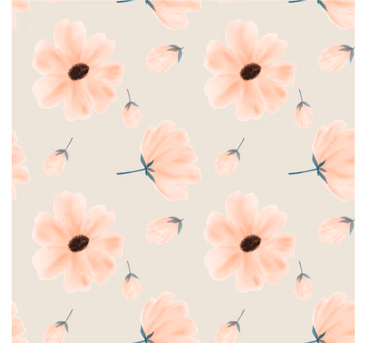 Sottobicchieri motivo floreale con petali morbidi - TenStickers