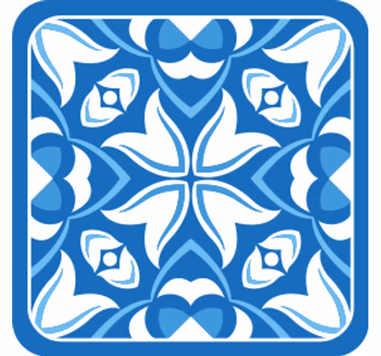 Sottobicchieri motivo floreale blu - TenStickers