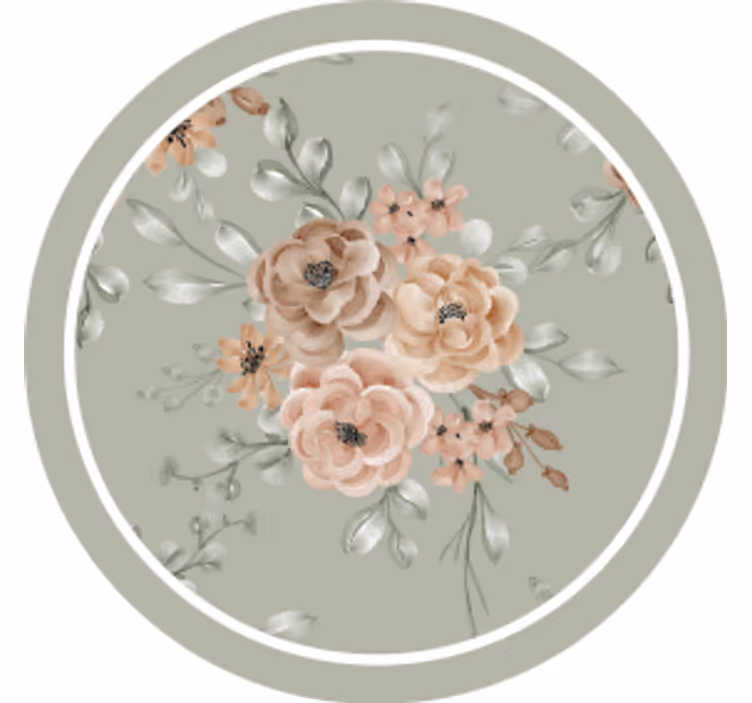 Sottobicchieri moderno motivo floreale elegante - TenStickers