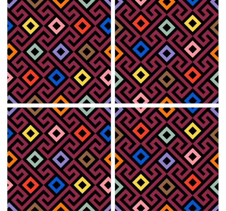 Sottobicchieri motivo geometrico colorato - TenStickers