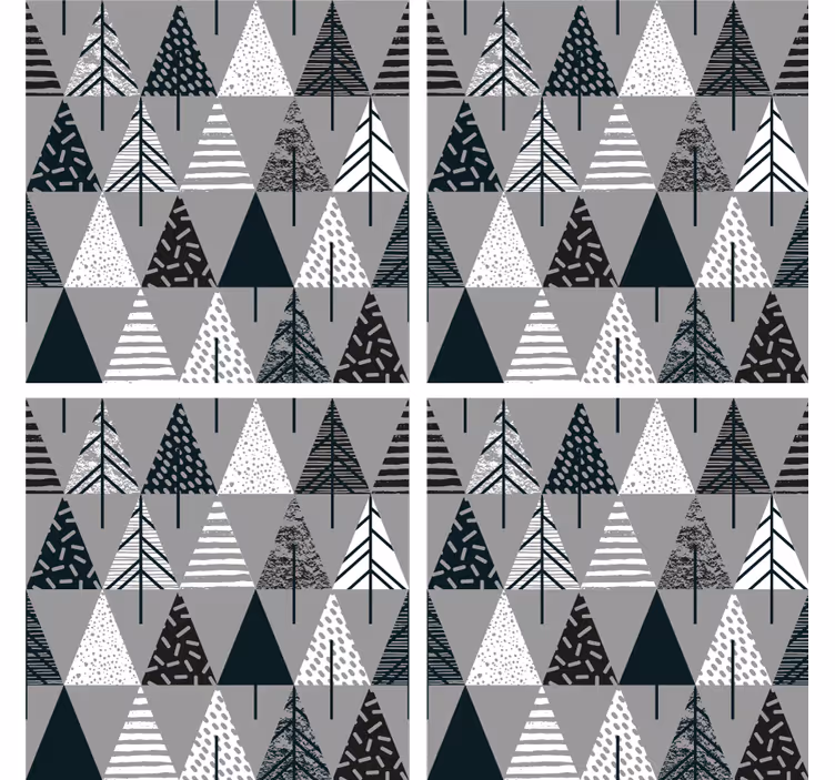 Sottobicchieri motivo albero geometrico - TenStickers