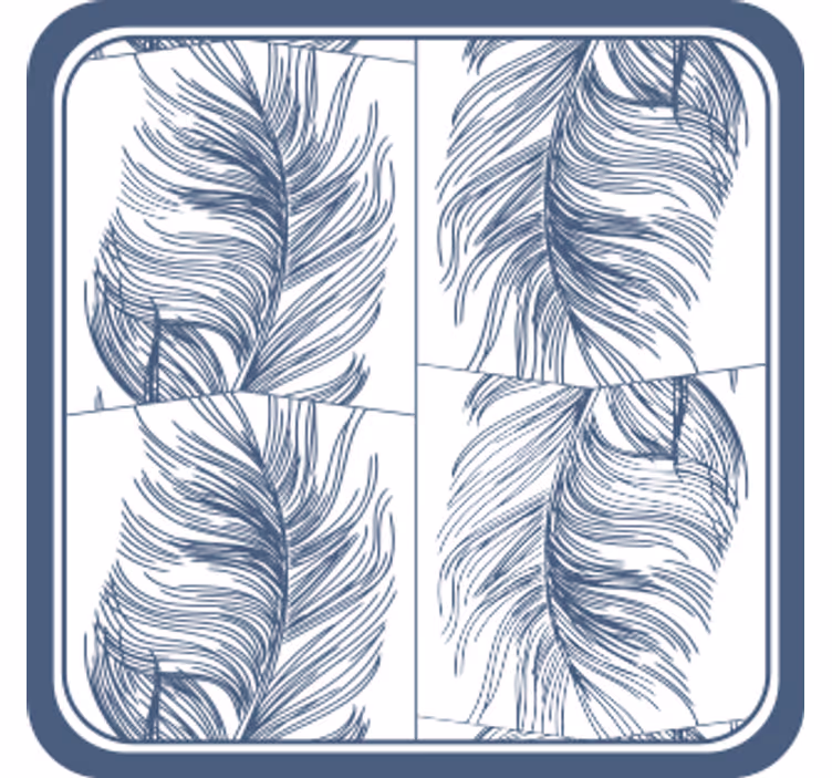 Sottobicchieri motivo elegante di piume - TenStickers