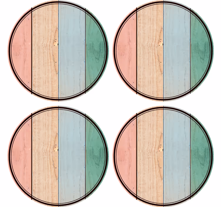Sottobicchieri tavole di legno colorate - TenStickers
