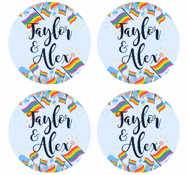 Sottobicchieri birra festa delle bandiera arcobaleno - TenStickers