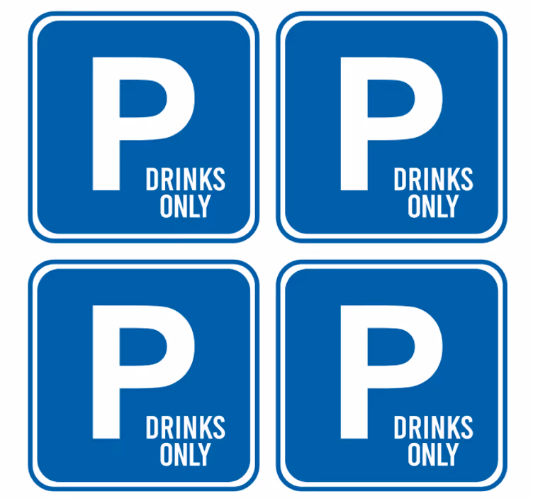 Sottobicchieri con frase avviso bevande riservate - TenStickers