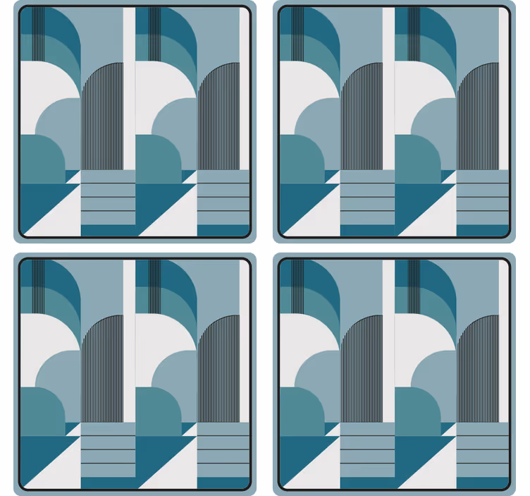 Sottobicchieri moderno con motivi ad arco geometrici - TenStickers