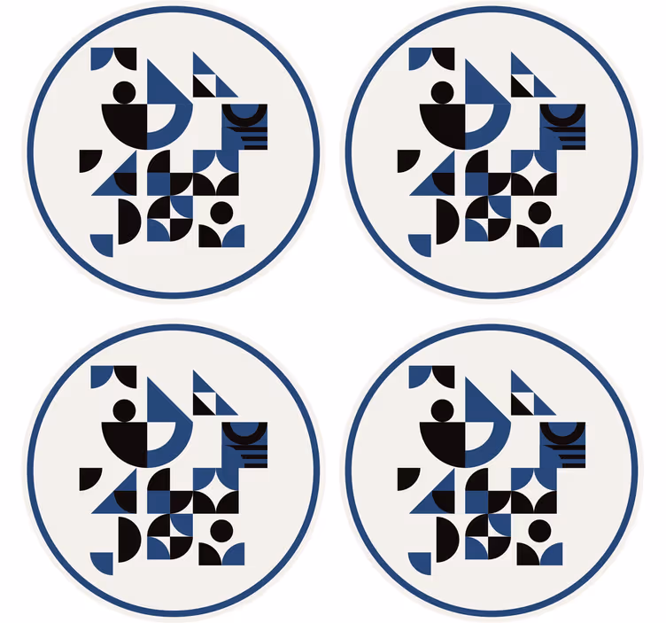 Sottobicchieri moderno disposizione geometrica - TenStickers