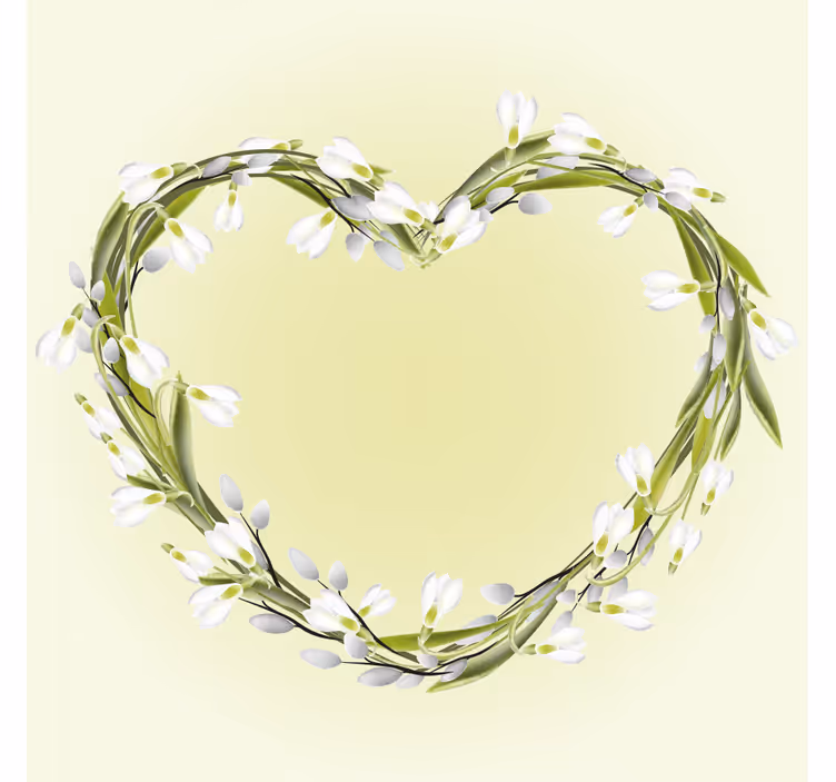 Sottobicchieri personalizzabili elemento floreale a cuore - TenStickers