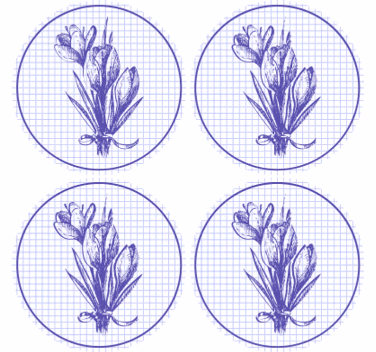 Sottobicchieri illustrazione botanica elegante - TenStickers
