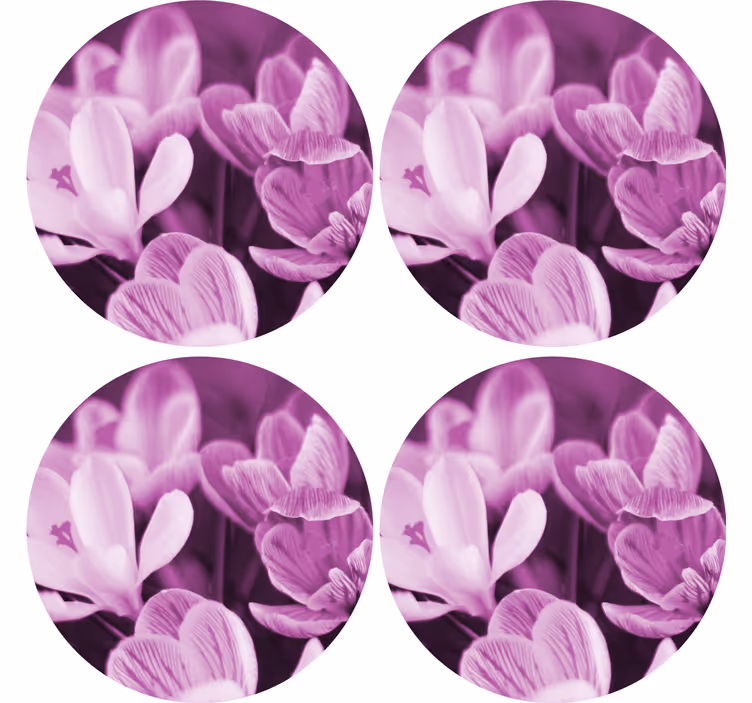 Sottobicchieri elemento floreale vivace - TenStickers