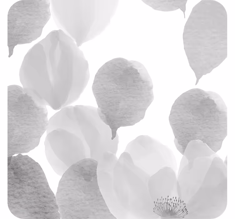 Sottobicchieri petali grigi sofisticati - TenStickers