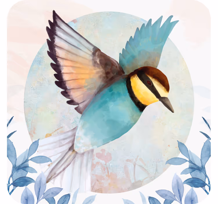 Sottobicchieri frikis uccello volante colorato - TenStickers