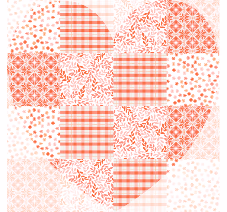 Sottobicchieri natalizi a motivo cuore patchwork - TenStickers