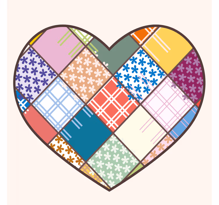 Sottobicchieri motivo cuore patchwork - TenStickers