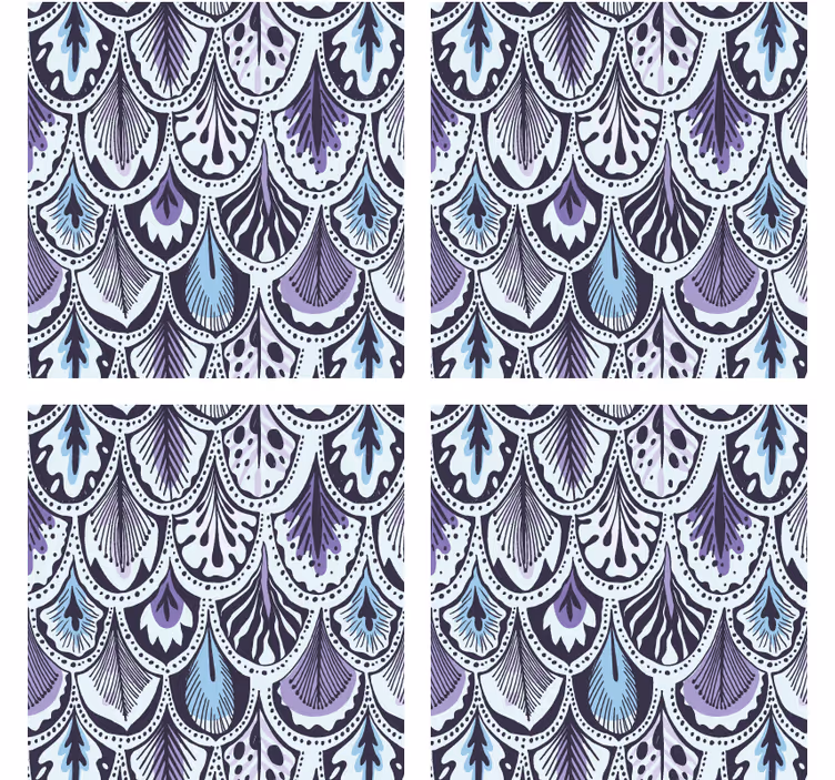 Sottobicchieri motivo foglia elegante - TenStickers