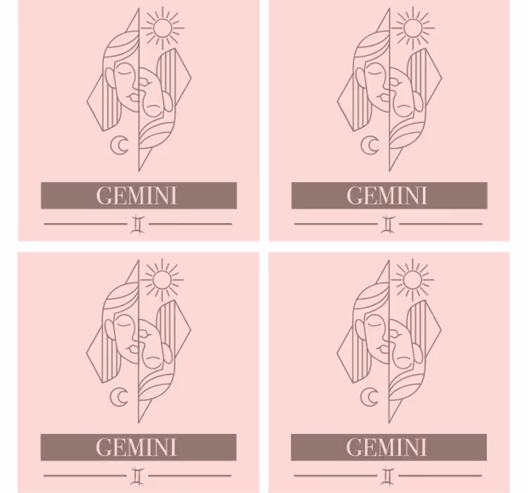 Sottobicchieri con frase doppie facce zodiacali - TenStickers
