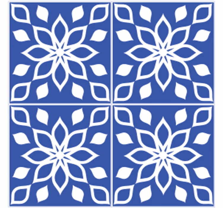 Sottobicchieri piastrelle quadrati floreali - TenStickers