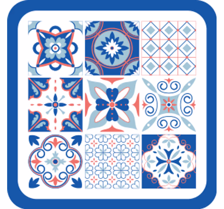 Sottobicchieri piastrelle motivi geometrici - TenStickers