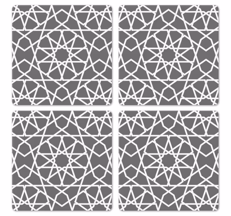 Sottobicchiere  tema piastrelle Stile arabo grigio - TenStickers