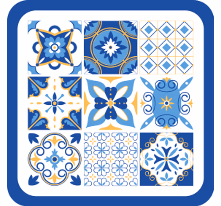 Sottobicchieri motivi blu geometrici - TenStickers