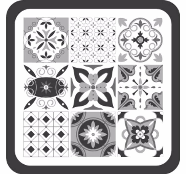Sottobicchieri motivi floreali geometrici - TenStickers