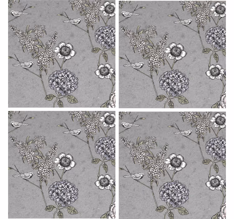 Sottobicchieri sfondo texturizzato floreale - TenStickers