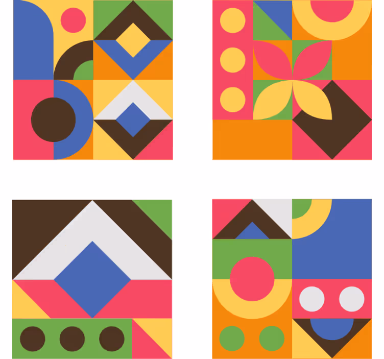 Sottobicchieri forme geometriche colorate - TenStickers