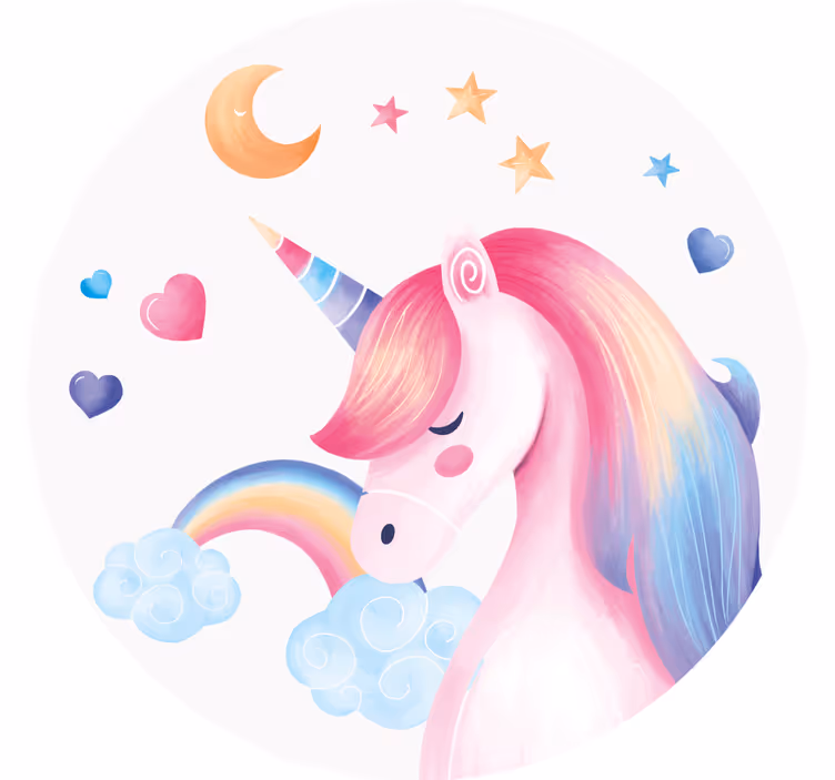 Sottobicchieri frikis illustrazione di unicorno giocosa - TenStickers