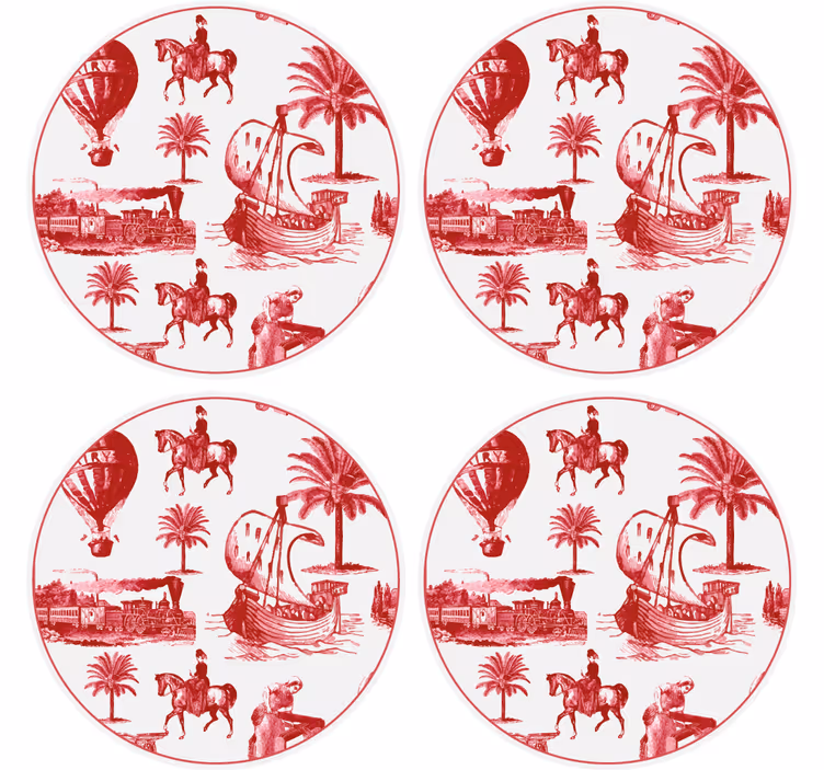 Sottobicchieri vintage scena nautica vintage - TenStickers