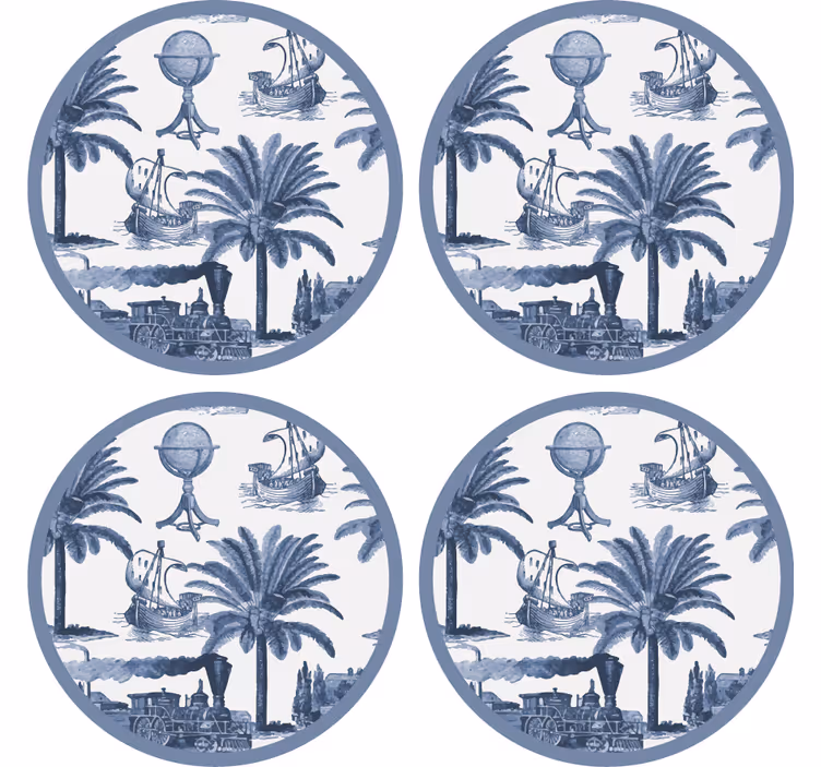Sottobicchieri vintage tema esplorazione classica - TenStickers