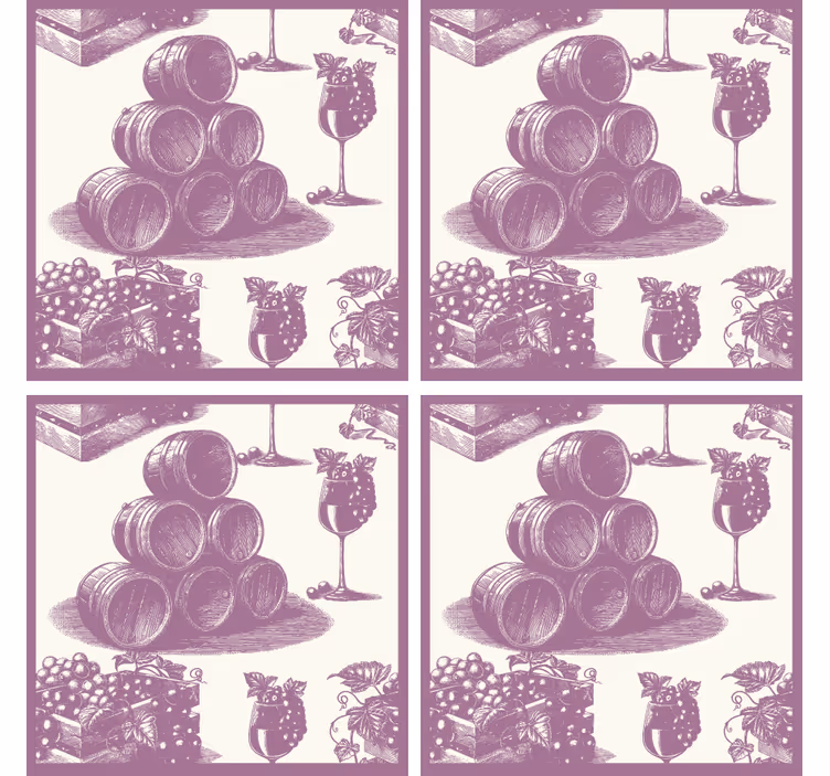 Sottobicchieri birra botti e bicchieri - TenStickers