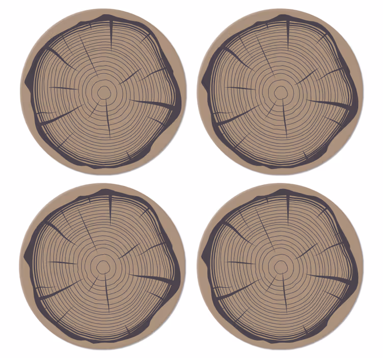 Sottobicchiere  tema vintage tronco d'albero - TenStickers