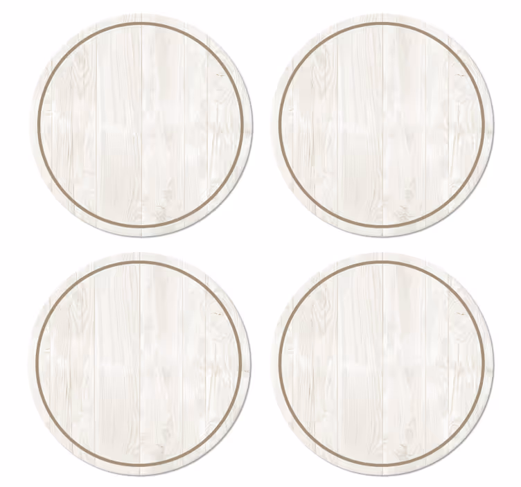 Sottobicchiere  tema vintage legno bianco - TenStickers