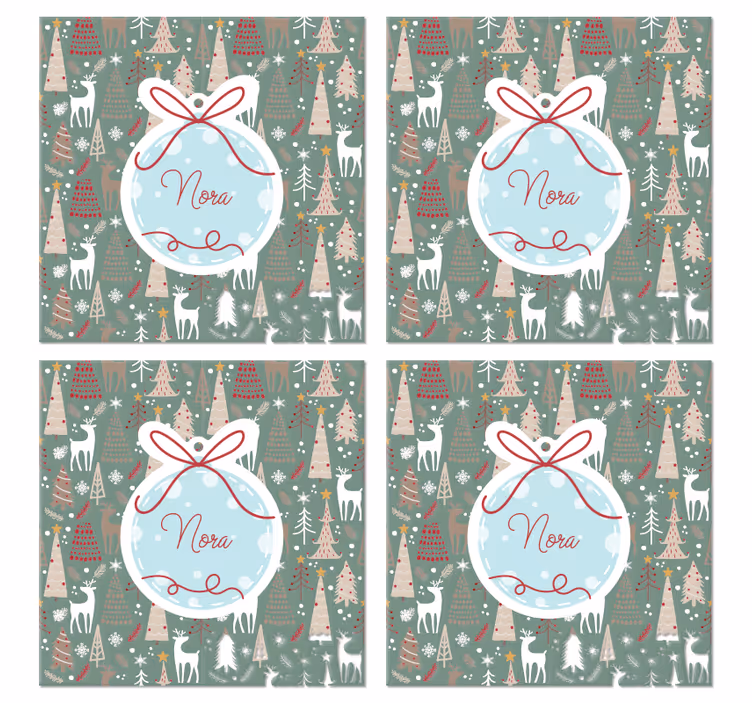 Sottobicchiere Natale Pattern foresta - TenStickers