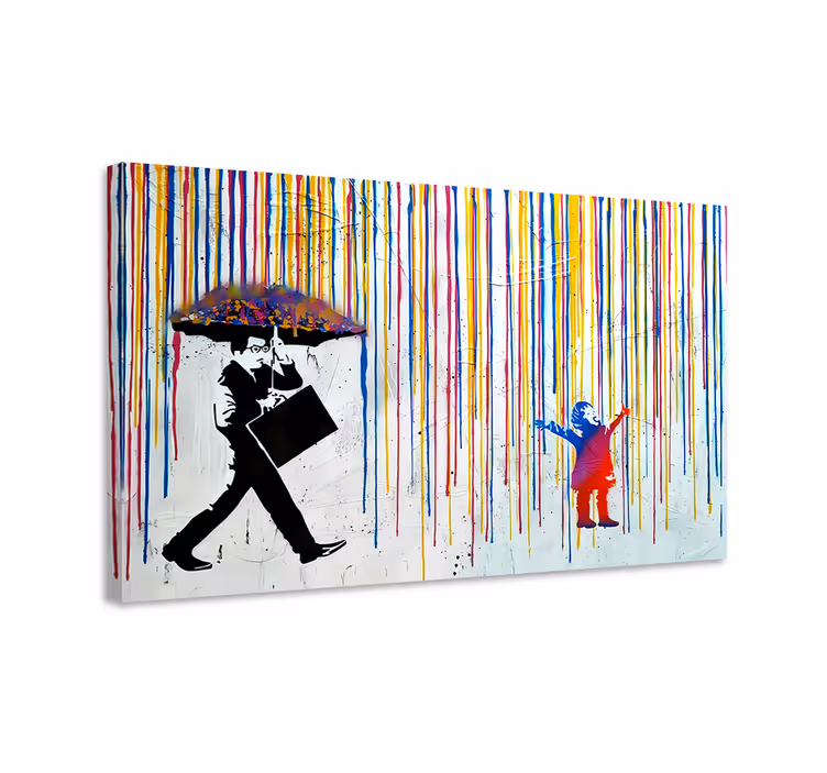 Dipinto arte pioggia colorata - TenStickers