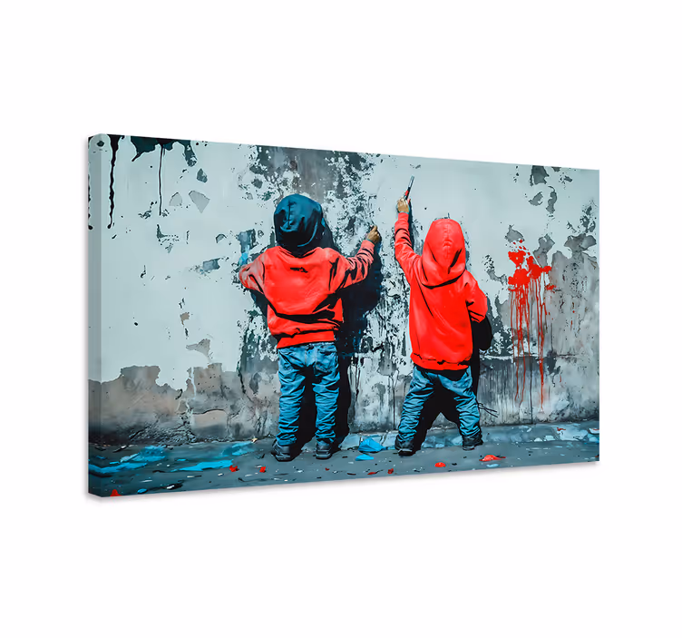 Dipinto arte ragazzi che dipingono - TenStickers