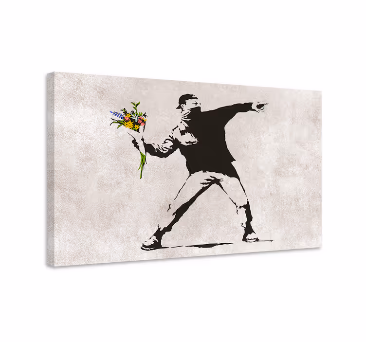 Dipinto arte lanciare fiori - TenStickers