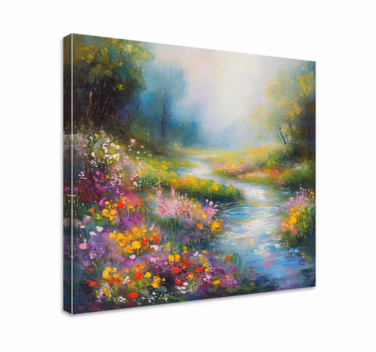 Quadro paesaggio fiume della foresta - TenStickers