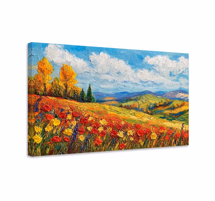 Quadro paesaggio campo colorato - TenStickers