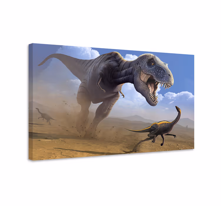 Dipinto dinosauri caccia al t-rex - TenStickers