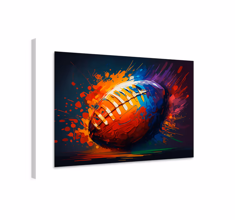 Quadri sportivi pallone da rugby multicolore - TenStickers