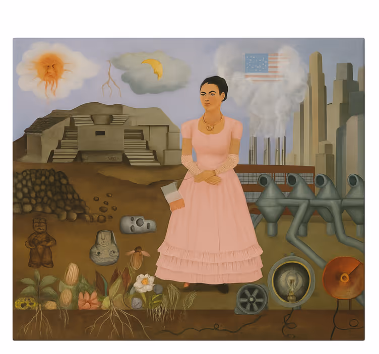 Dipinto arte frida khalo al confine - TenStickers