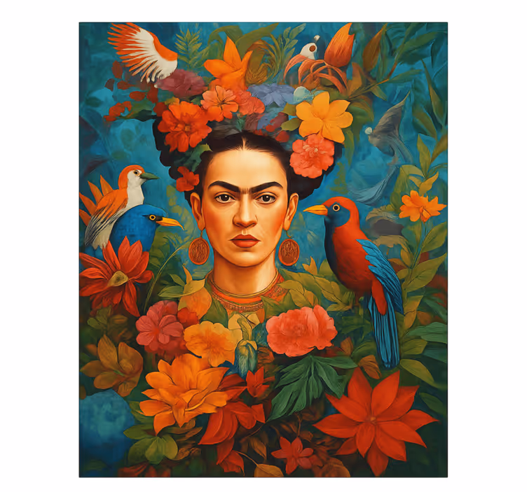 Dipinto arte frida kahlo uccelli esotici - TenStickers