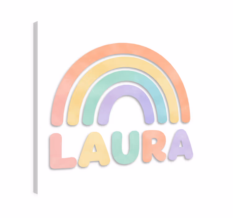 Quadro per bambini arcobaleno con nome - TenStickers