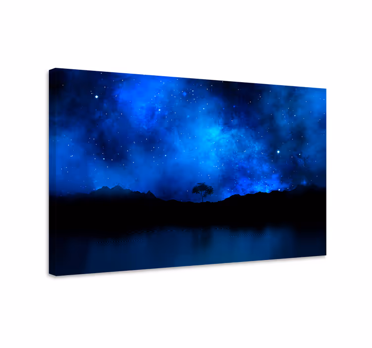 Quadro blu scena di nebulosa stellare - TenStickers