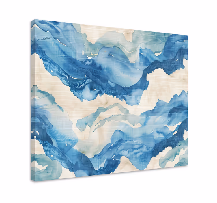 Quadro blu onde marmorizzate - TenStickers
