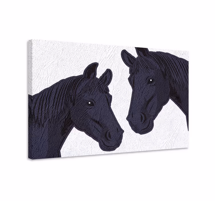 Quadro con cavallo immagine di due cavalli scuri - TenStickers