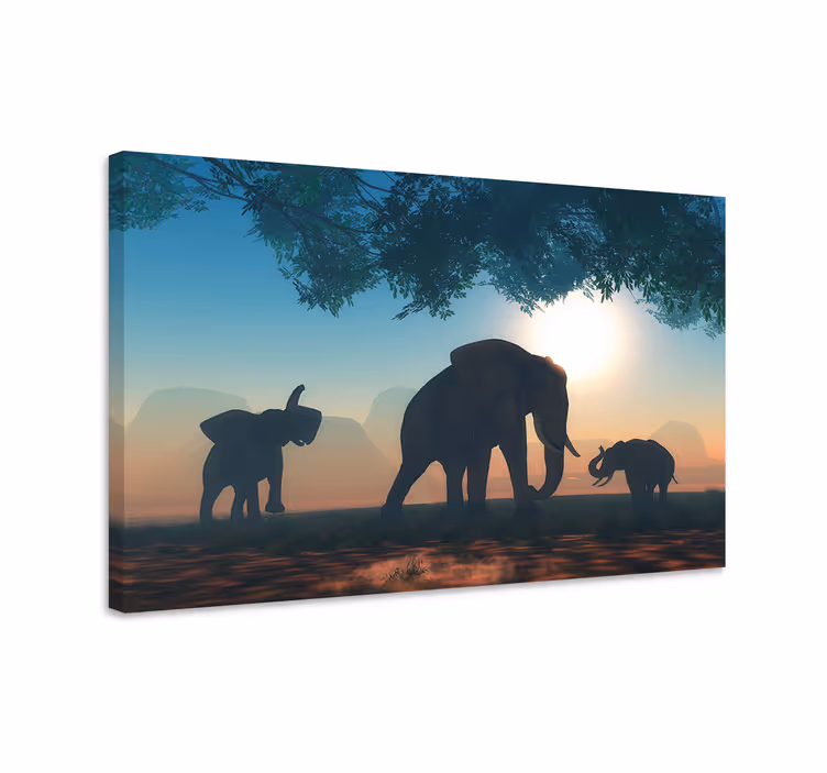 Quadro con elefanti selvatici - TenStickers