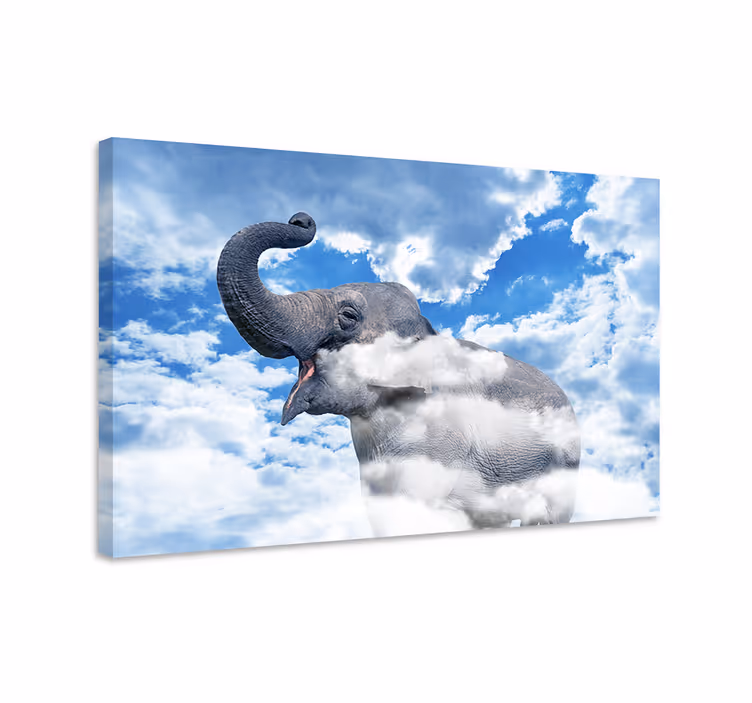Quadro con elefanti elefante tra le nuvole - TenStickers